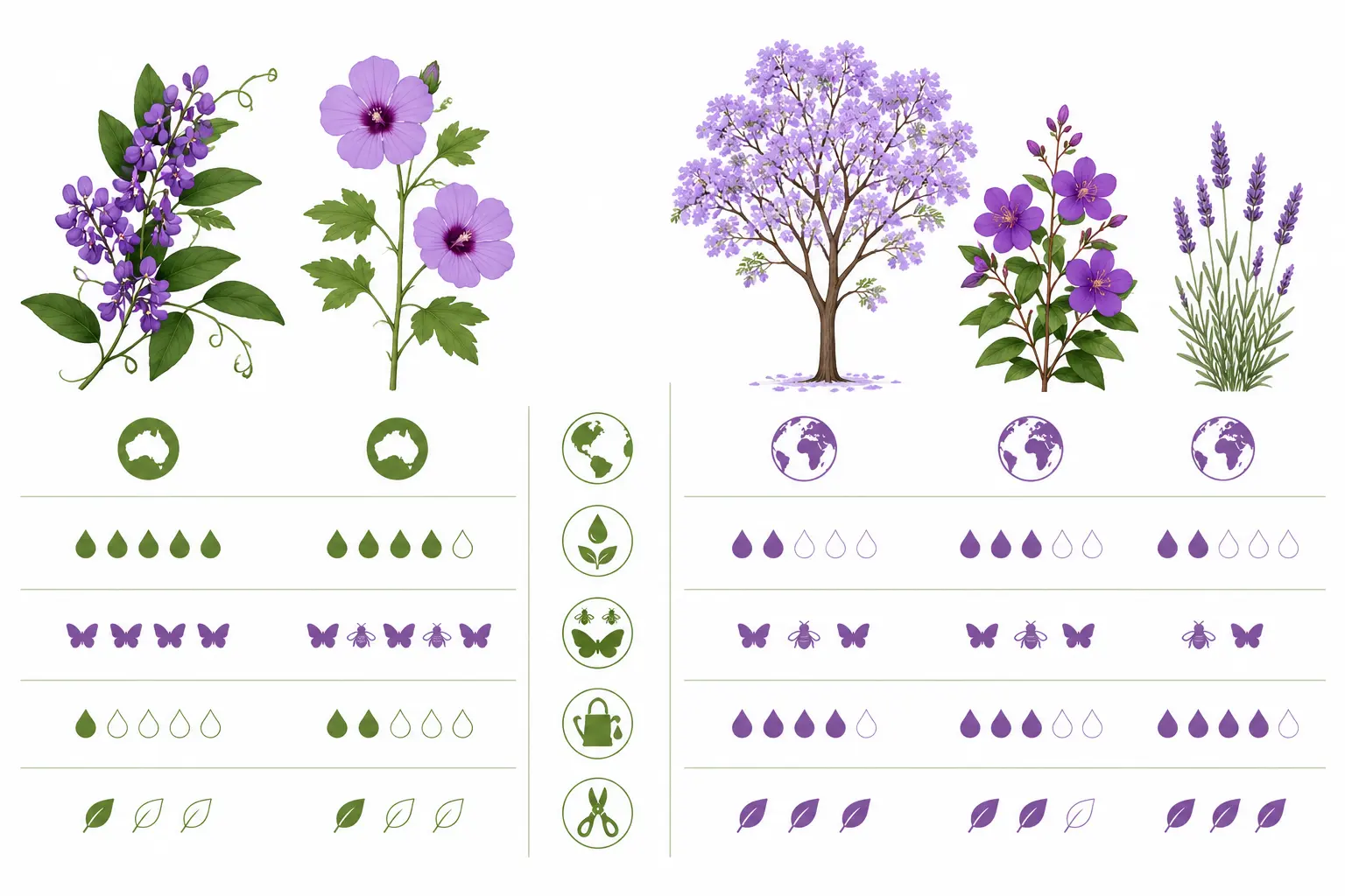 australian native purple flowers