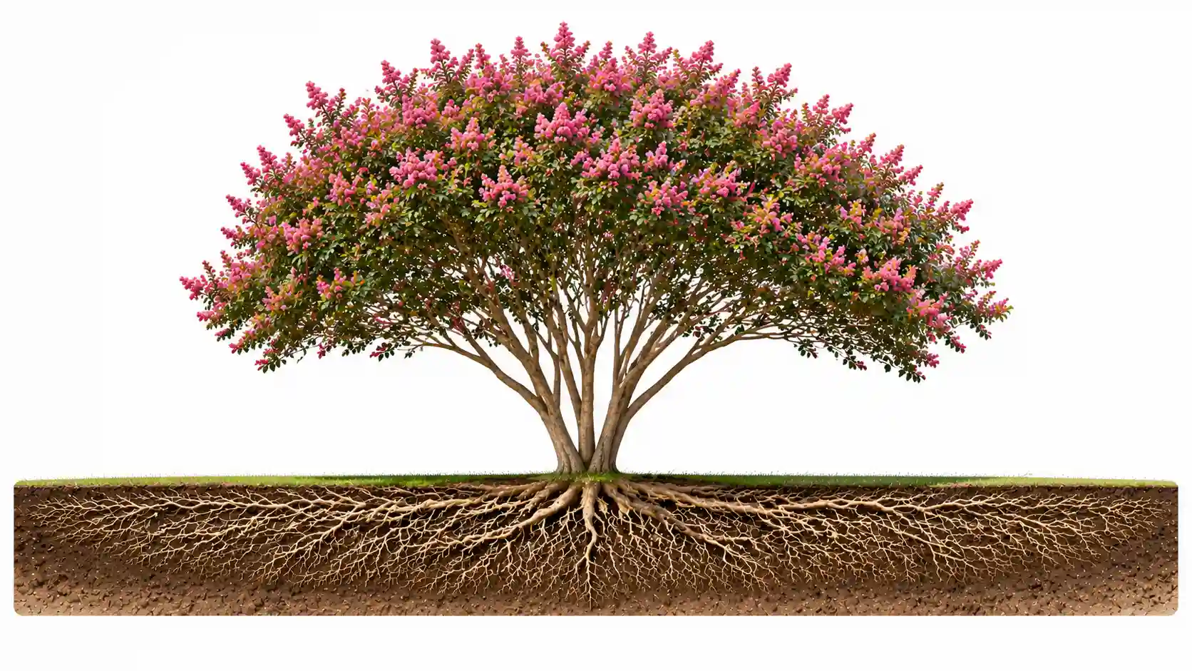 how deep are crepe myrtle roots
