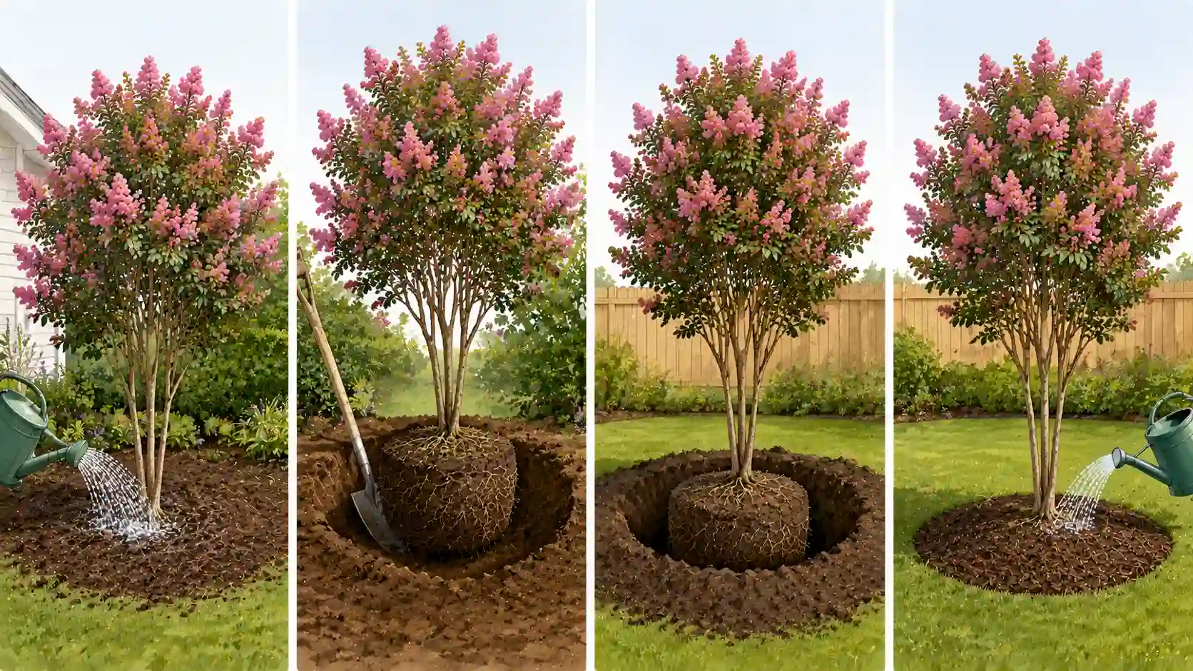 how deep are crepe myrtle roots