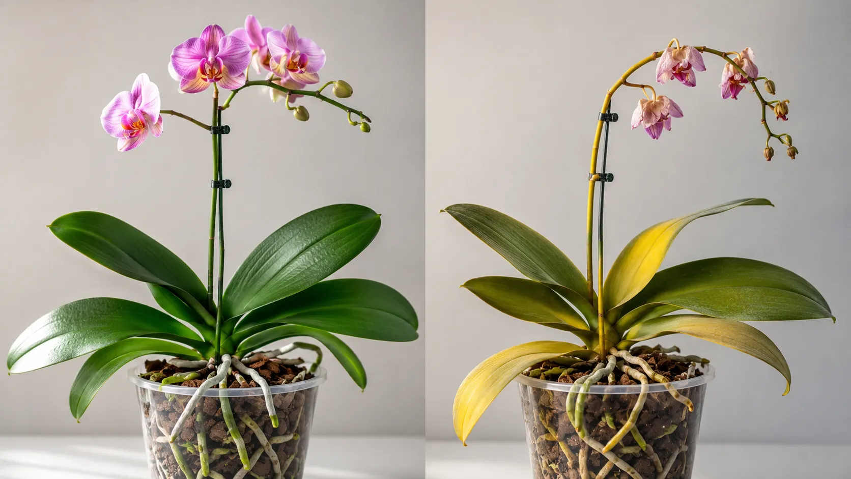 orchid stem turning yellow
