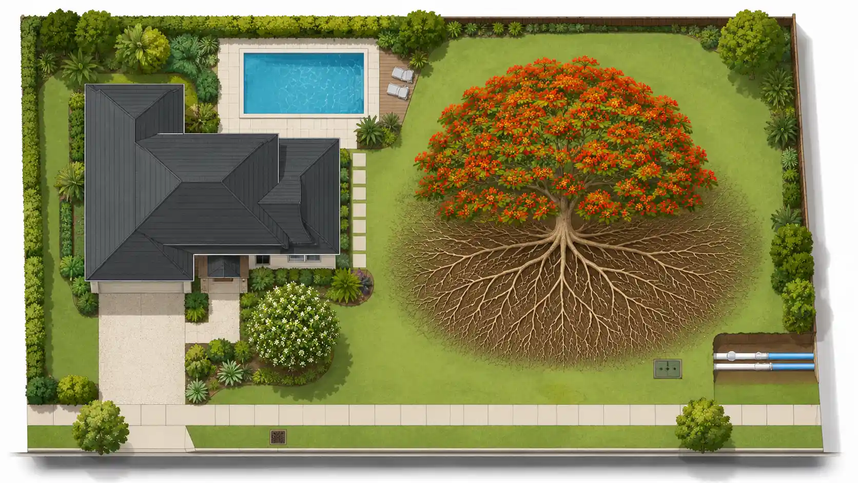 poinciana tree root system
