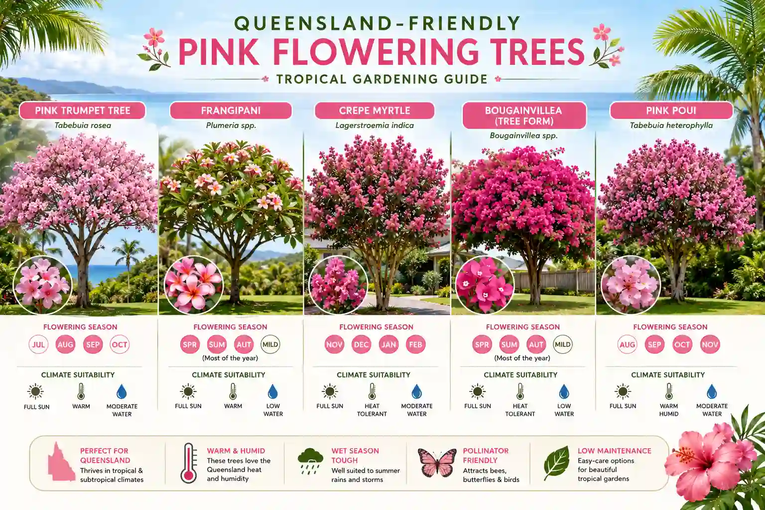 tree with pink flowers australia