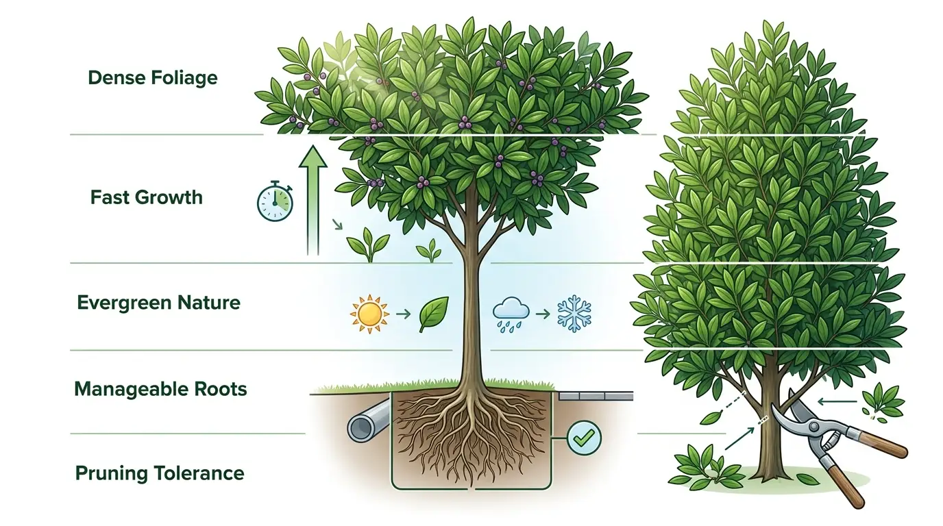 fast growing trees for screening