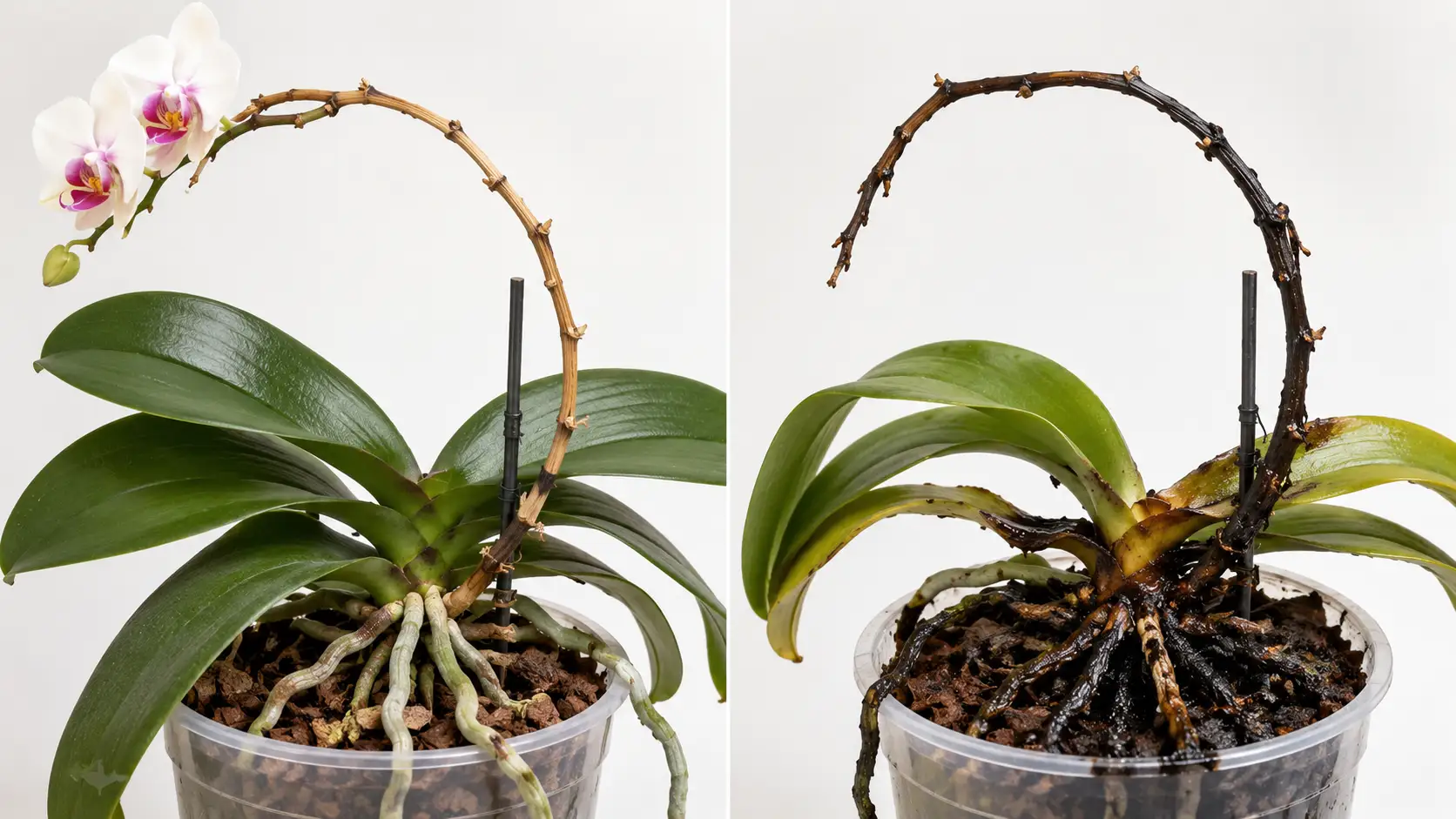 orchid stem turning brown