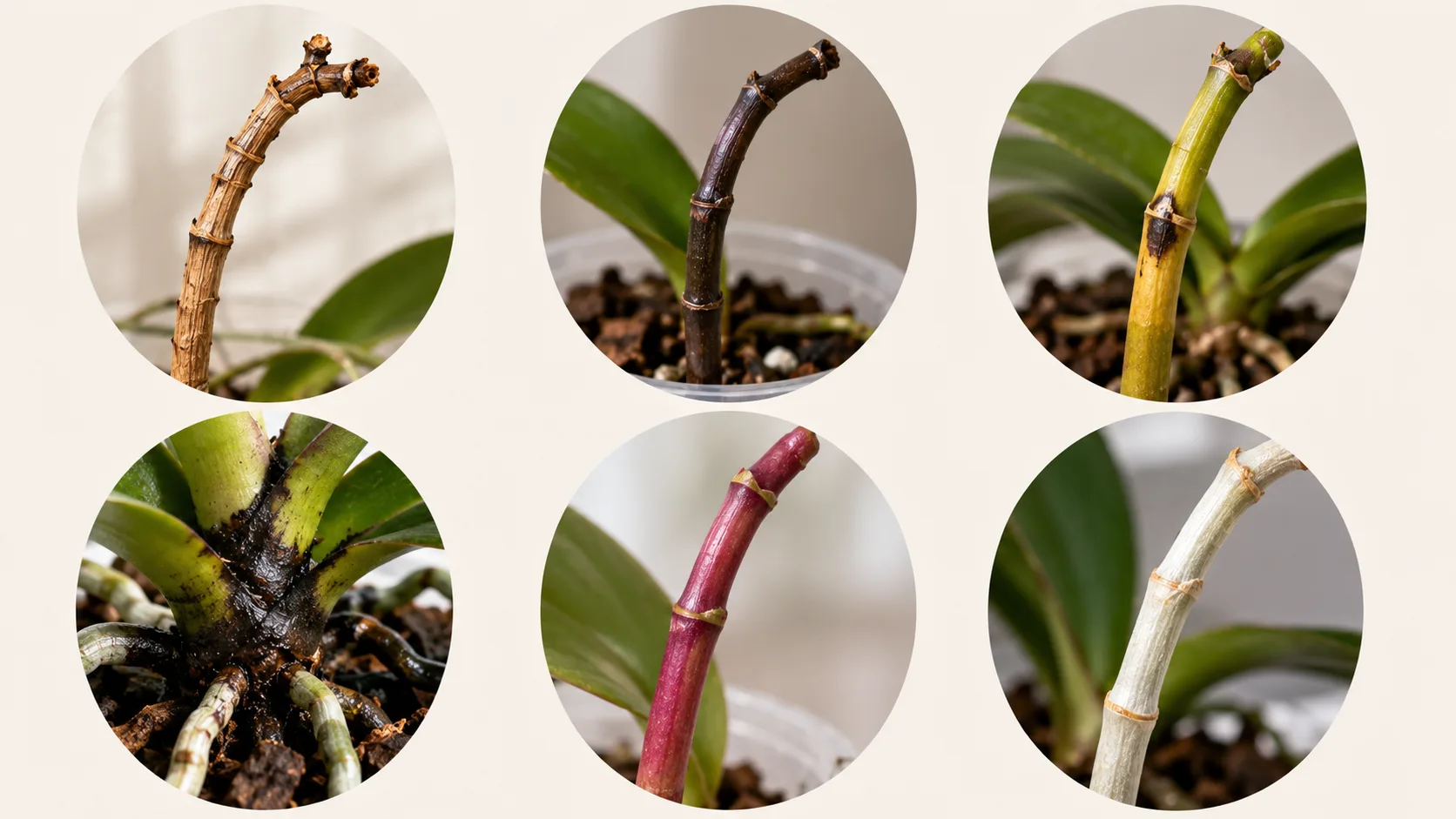 orchid stem turning brown