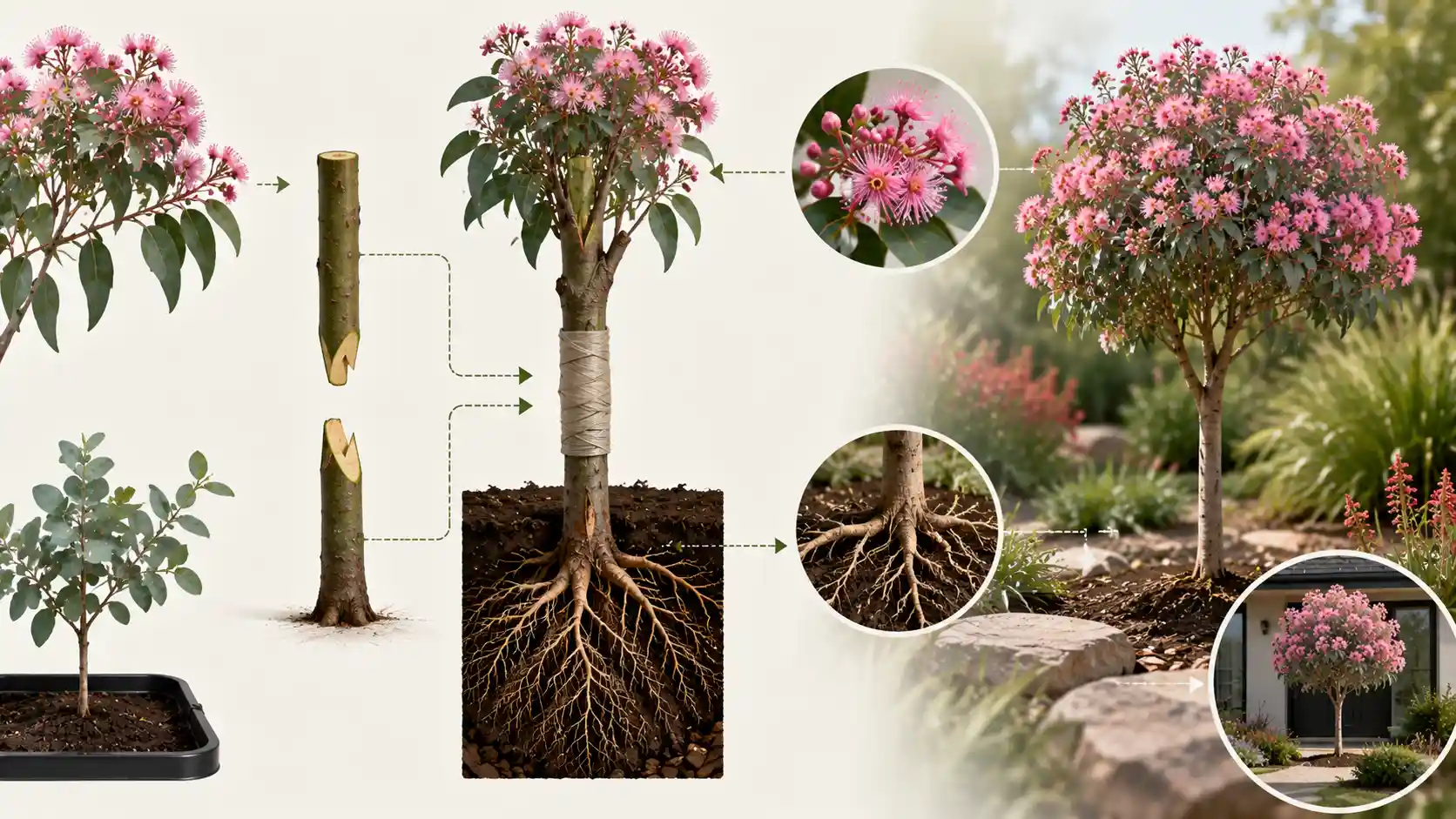 pink dwarf flowering gum