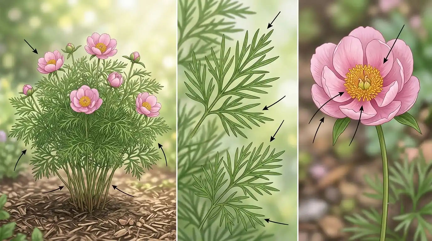 pink fern leaf peony