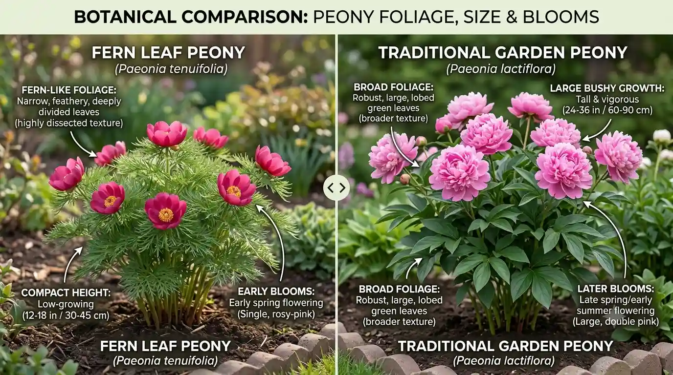 pink fern leaf peony