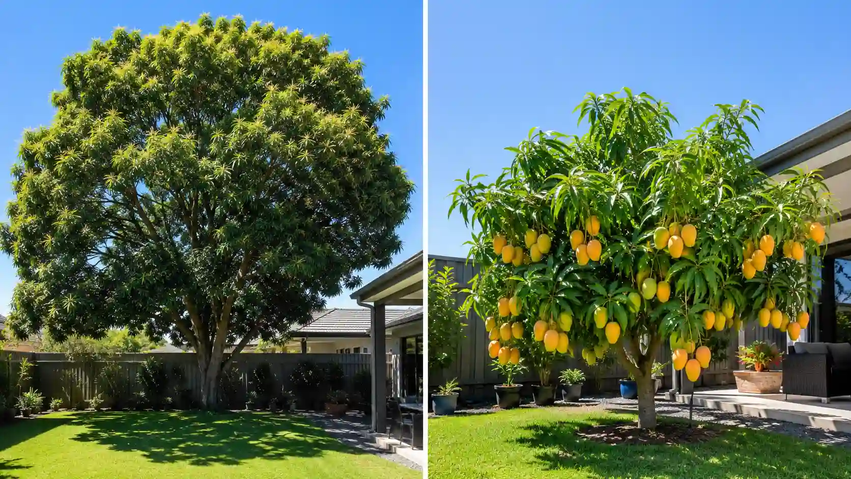 small mango tree with fruits