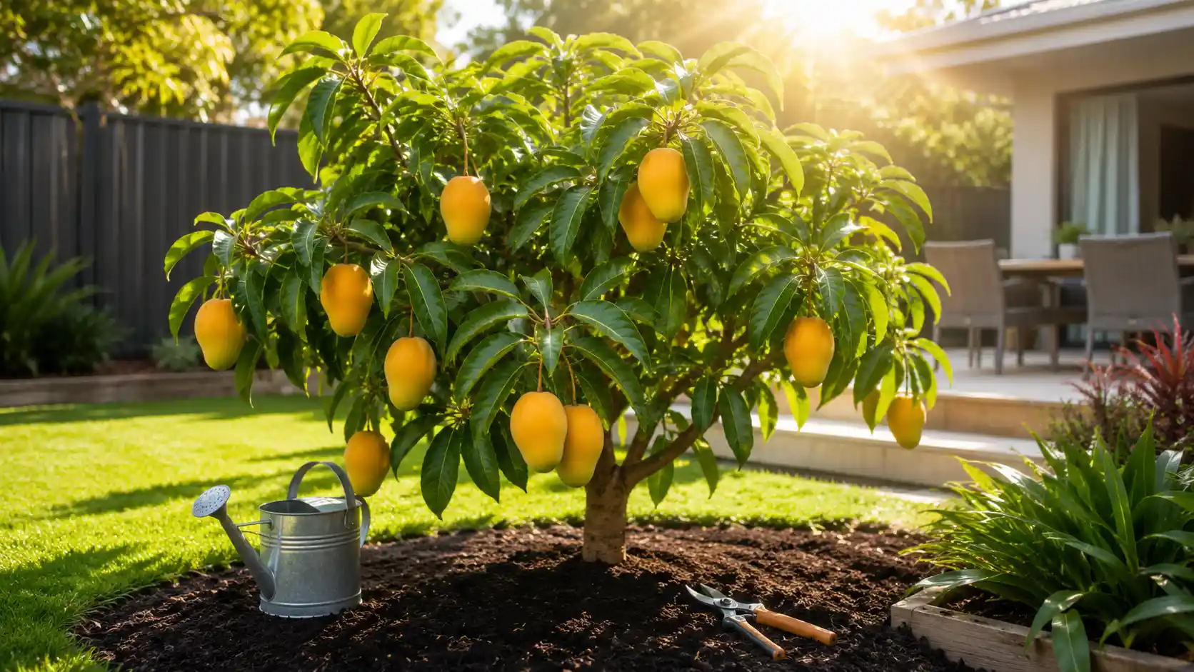 small mango tree with fruits