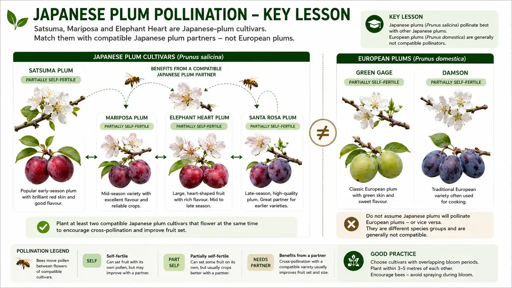 Fruit tree pollination chart Australia