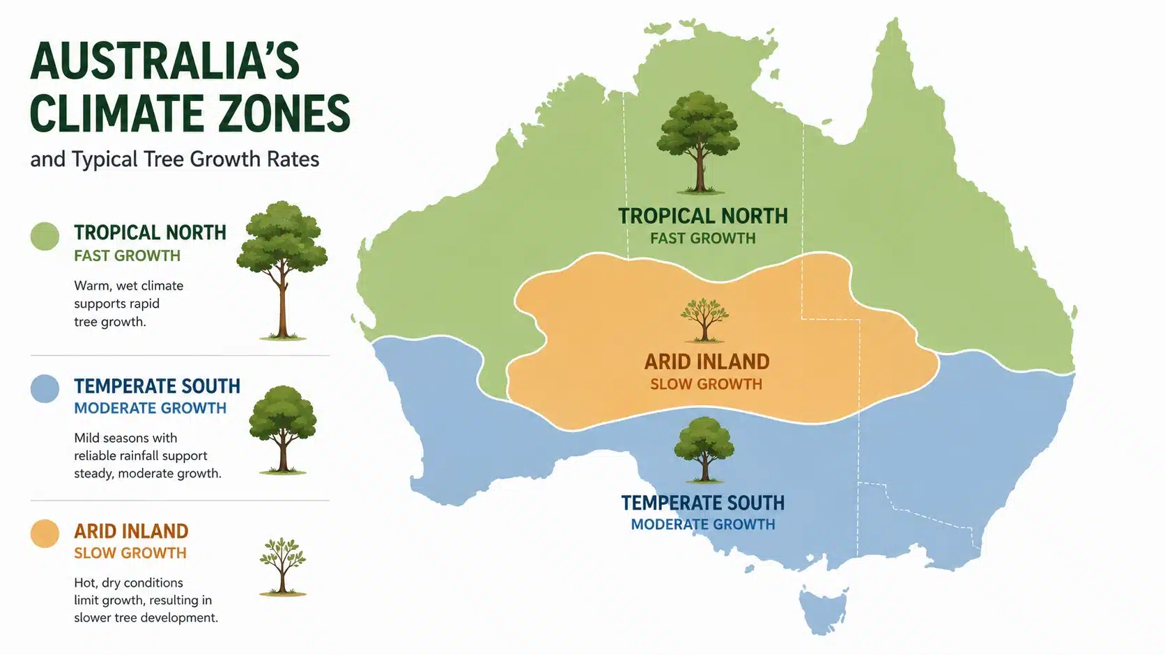 average tree growth rate chart australia
