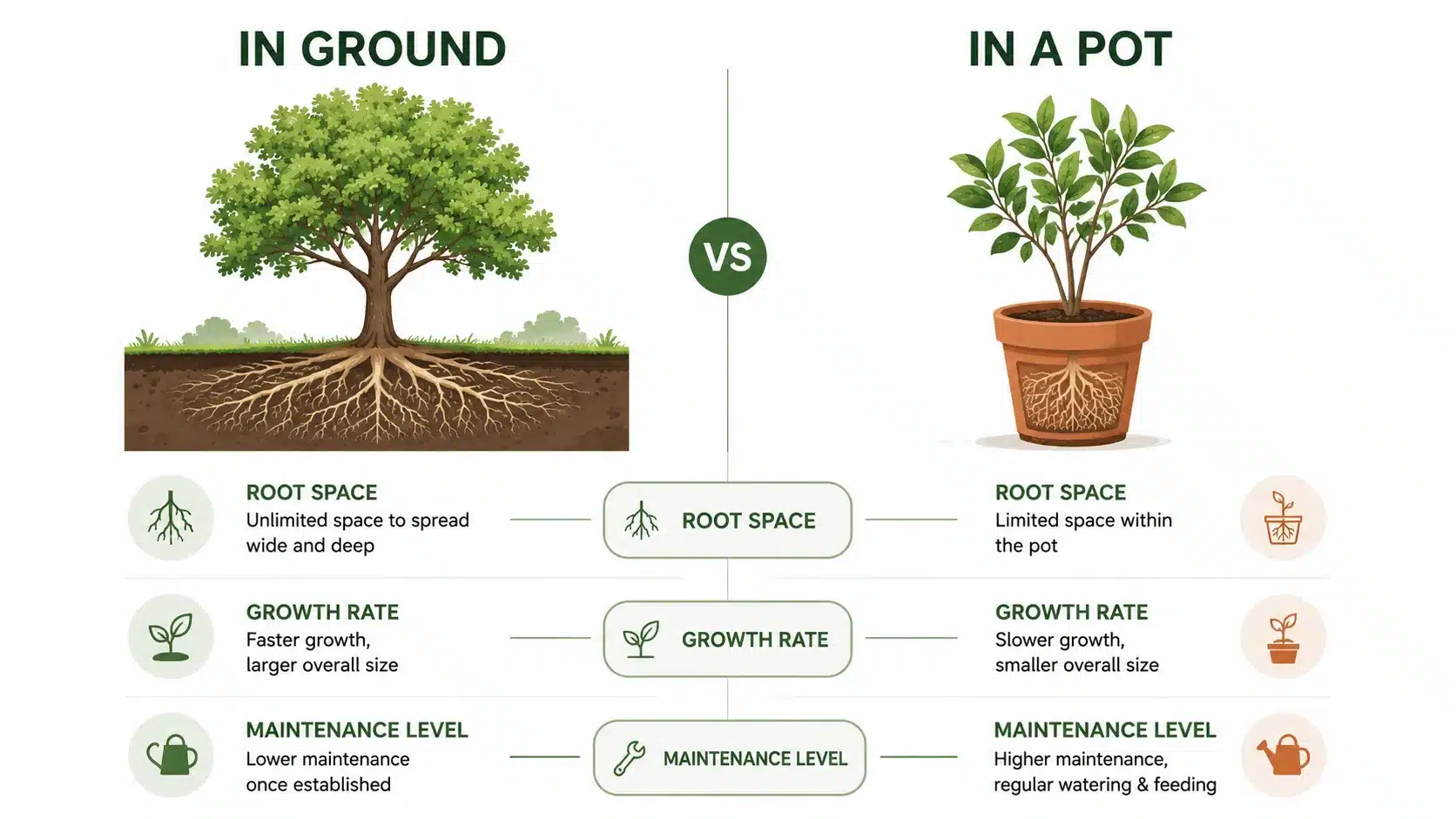 growth, roots and sizing