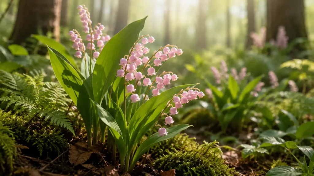 pink lily of the valley flower