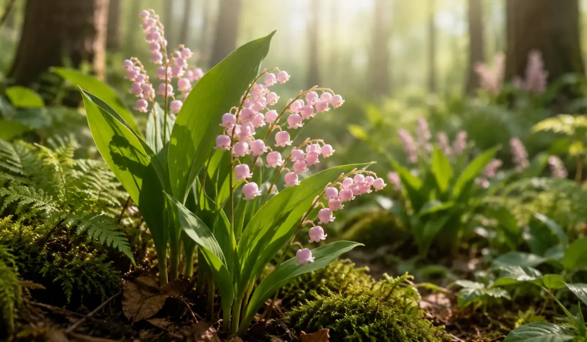 pink lily of the valley flower