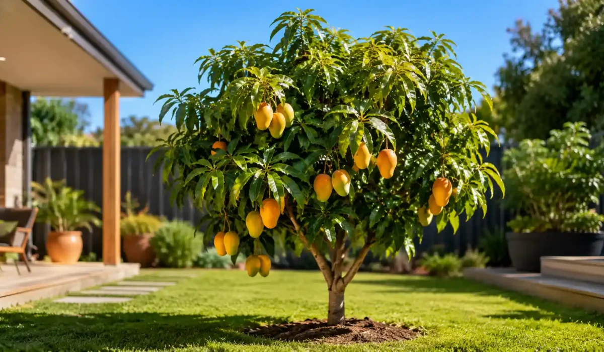 small mango tree with fruits