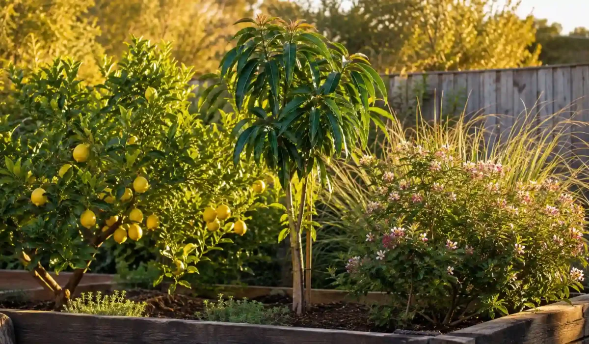 fruit trees and tropical plants