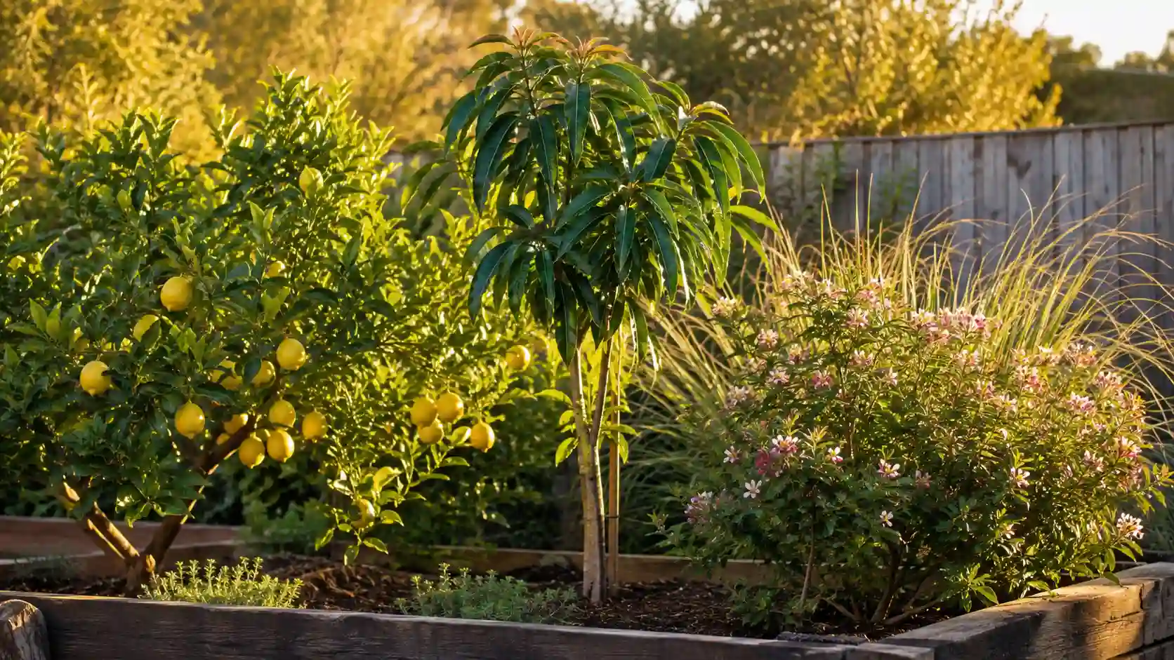 fruit trees and tropical plants